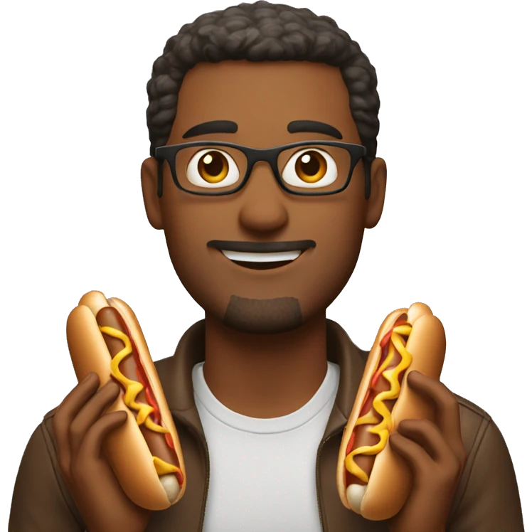 Guy with a hot dog emoji