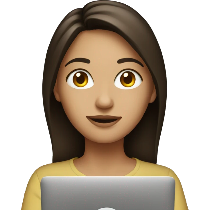 Brunette at the laptop emoji