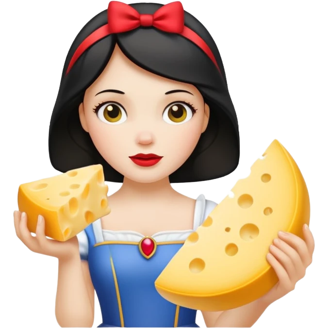  Snow White holding wedge of cheese emoji
