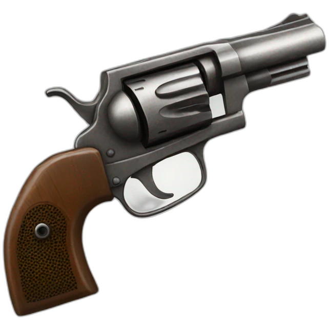 A revolver that is shooting out beavers emoji