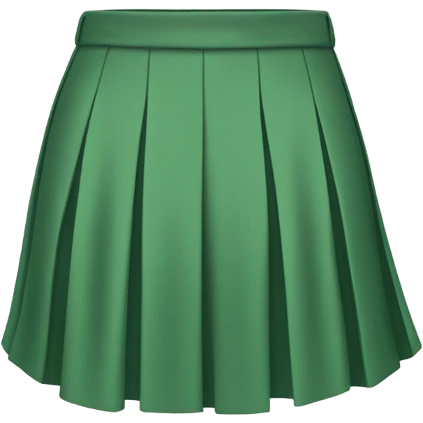 green pleated mini skirt, isolated emoji