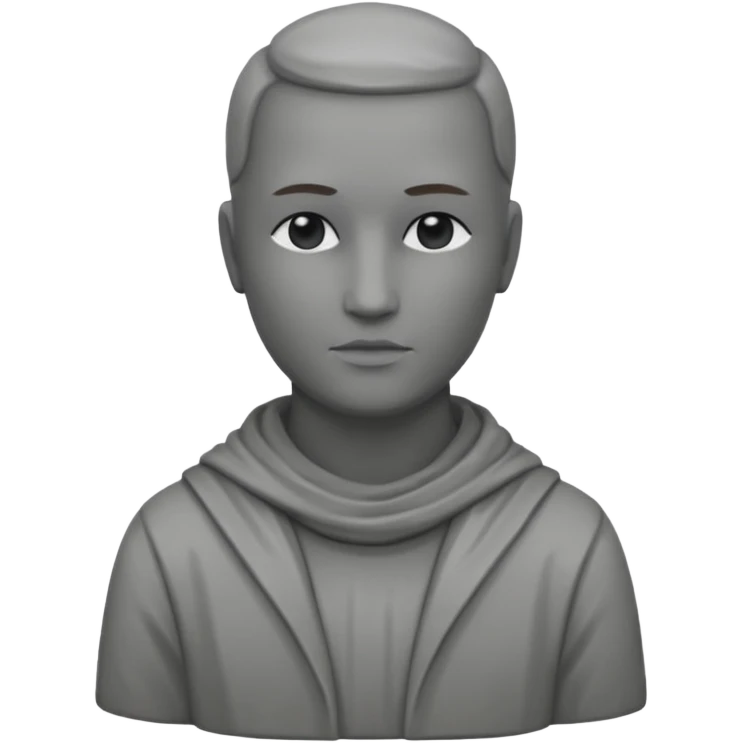 Una persona con la cabeza. De 🗿 pero sin rostro y con la ropa gris emoji