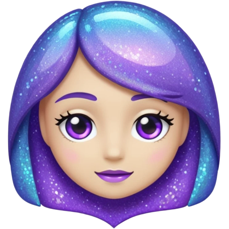 Glitter purple and cian like emoji