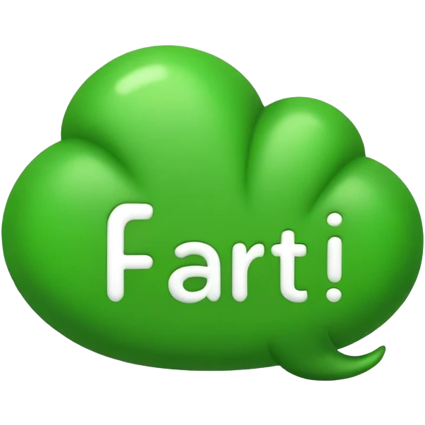 The word FART in Green emoji
