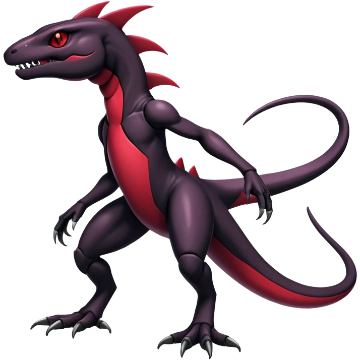 Shiny Exotic Edgy Badass Gothic Cool epic Salandit-Genesect-Koraidon-Fakémon-hybrid-creature (full body)  emoji