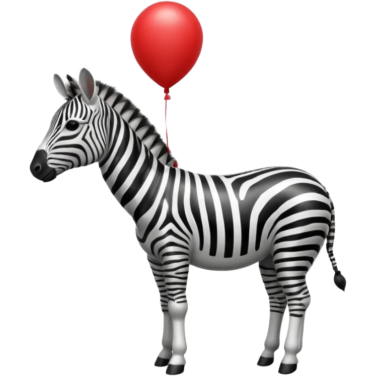 zebra with red balloon emoji