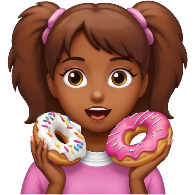 Girl eat Donuts  emoji