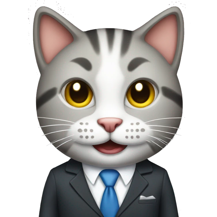 HAPPY cat in business suit emoji