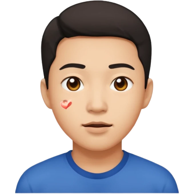 asian man with heart eyes falling down on sidewalk  emoji