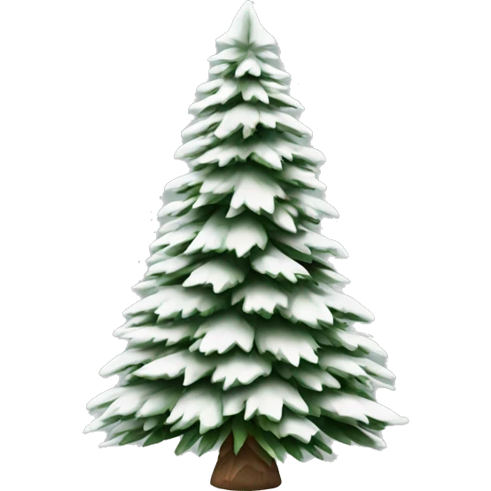  actual white fir christmas tree isolated.  emoji