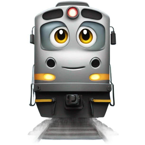 A electric locomotive (With little Kirby eyes on the front of the trains face) emoji