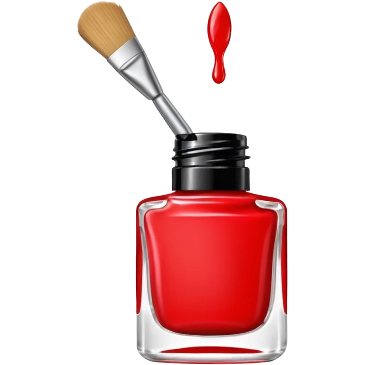 open nail polish bottle with brush inside emoji