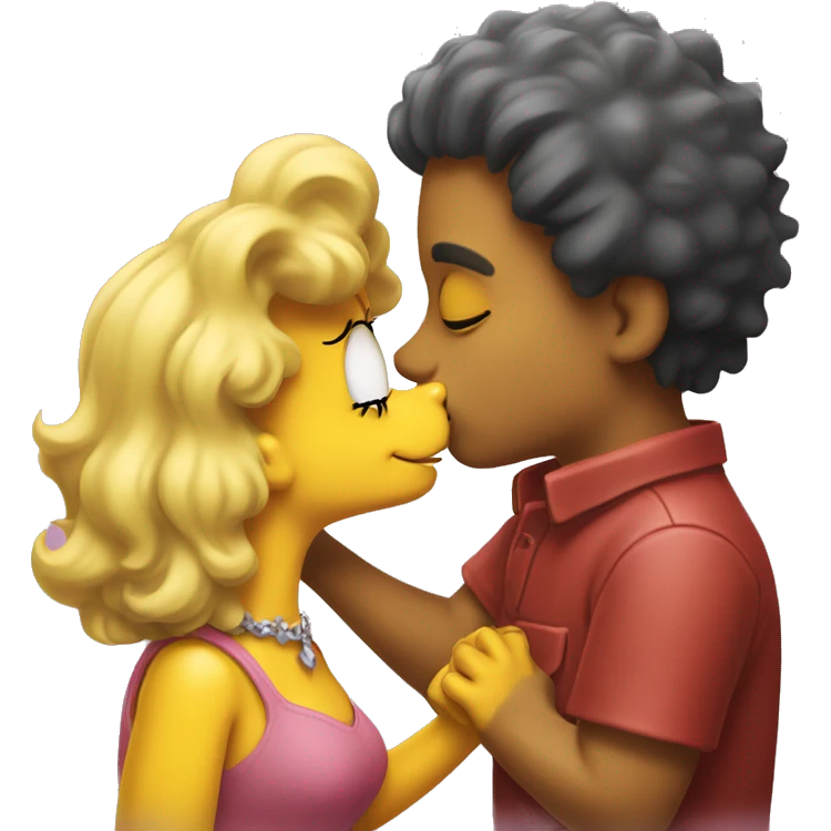 Lisa Simpson kissing a dog emoji