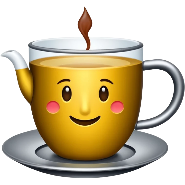 İnce belli kum saati şeklinde bir bardakta tavşan kanı renginde çay içinde de demir bir çay kaşığı  emoji