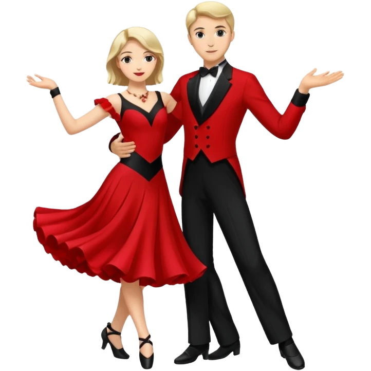 Ballroom dancing with red and black  emoji