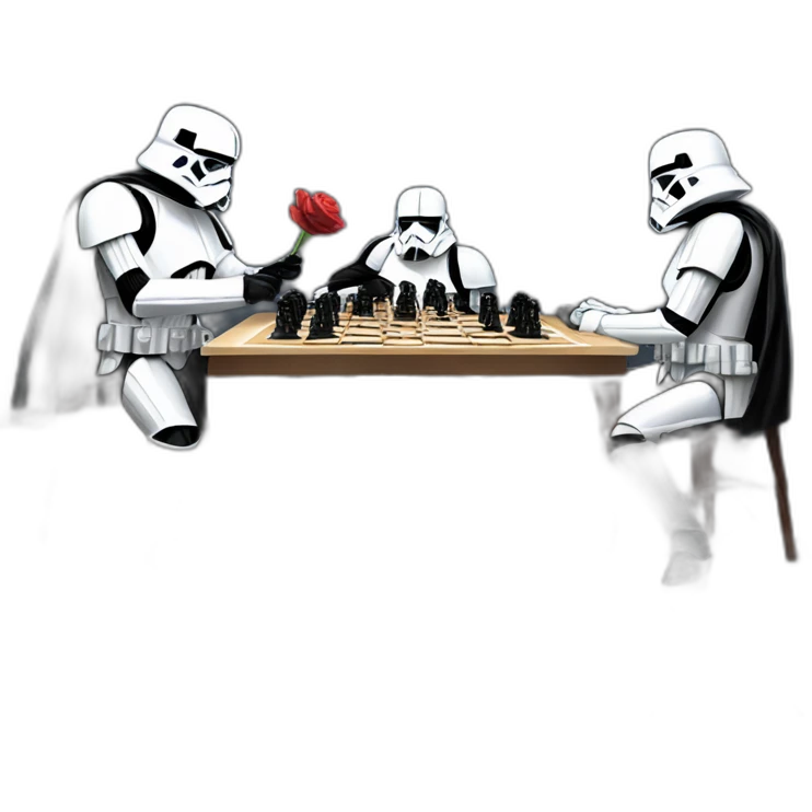 Darth vader playing chess with stormtroopers emoji