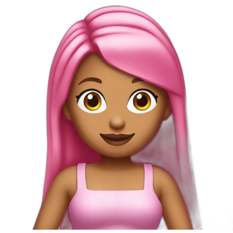 Nicki Minaj with pink hair emoji