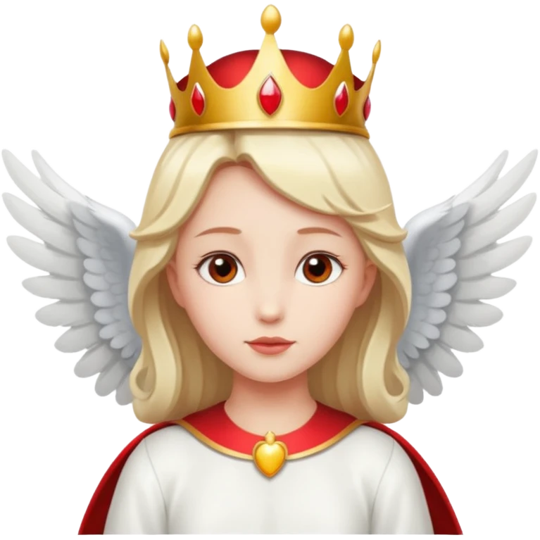 an angel with a red crown on her head, 4 wings emoji
