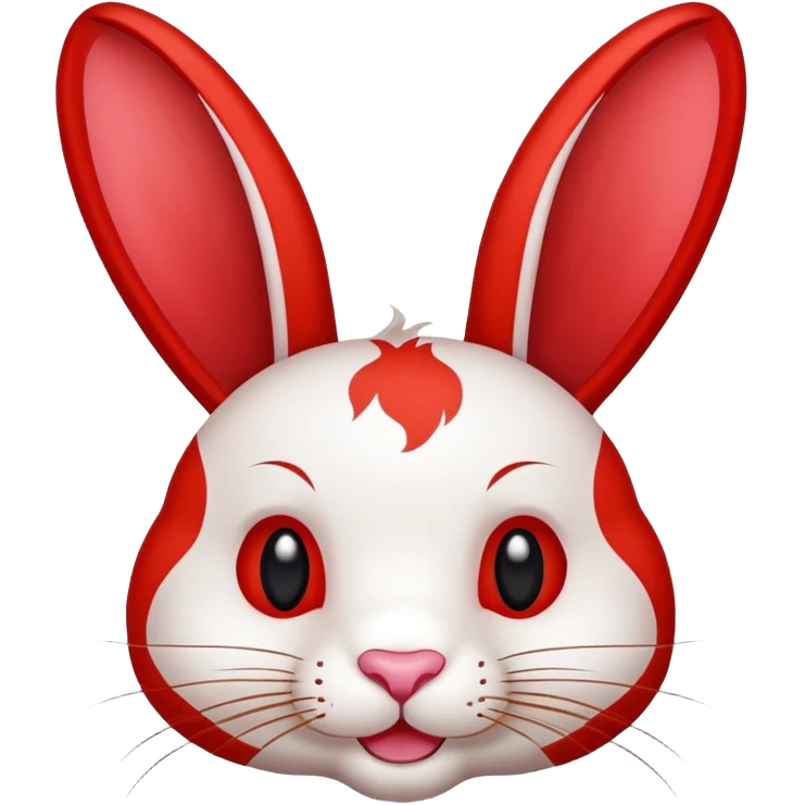 Sichuan rabbit head with spices and red color, simplified emoji style with bold outlines and bright colors, cartoon style Chengdu specialty Tou Tou emoji