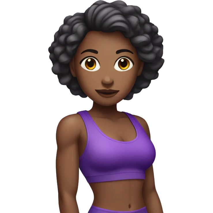 Gym girl with purple outfit  emoji