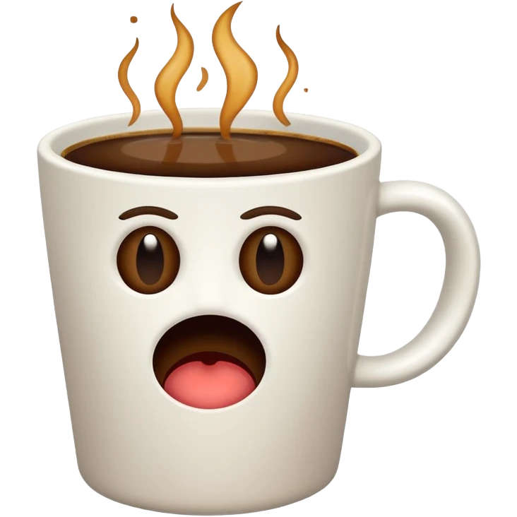 a bad cup of coffee in a plain white cup, looking unappetizing emoji