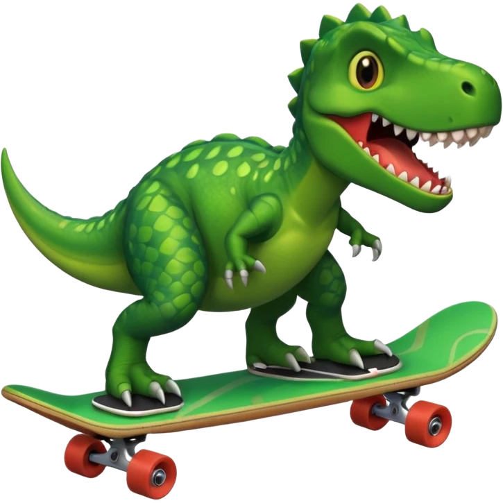 Dinosaur on a skateboard emoji