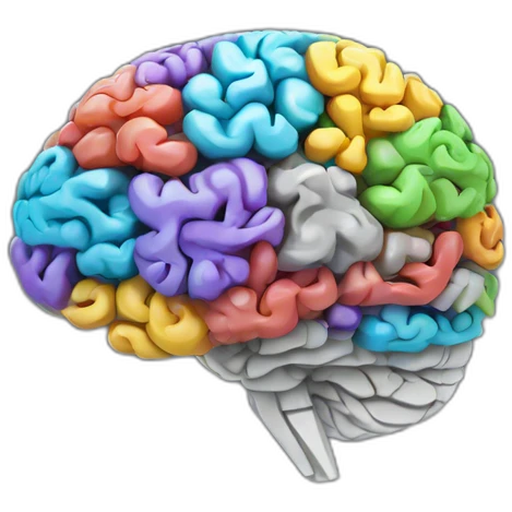 Brain made of software apps emoji