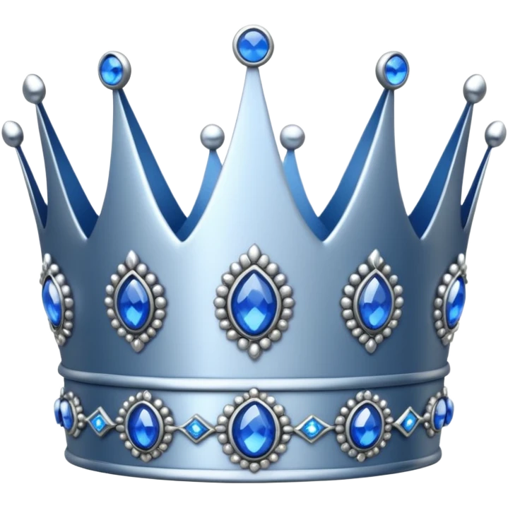 silver crown with blu gems emoji