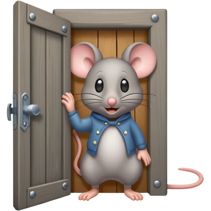 Scared Mouse open Little Door emoji