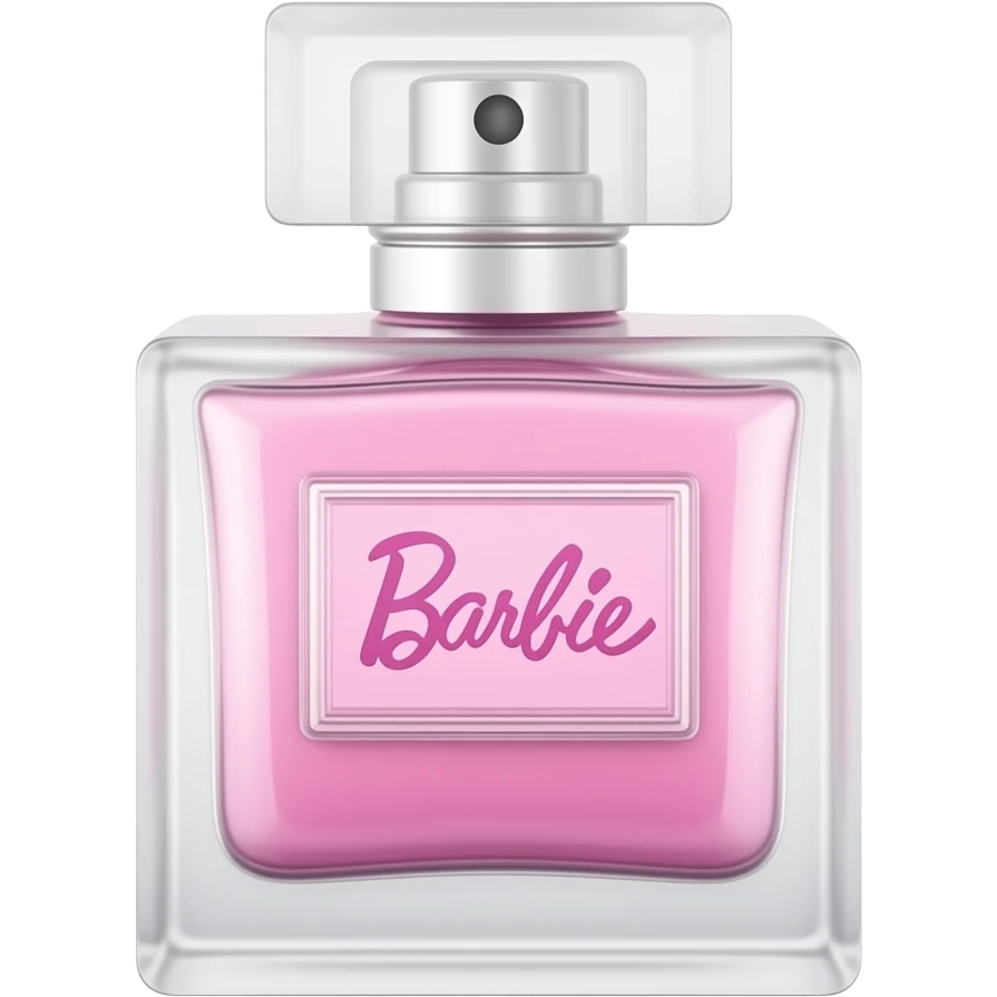 pink, blue, yellow, green, purpleaa cute aesthetic perfume bottle with soft pink glass, elegant design, glossy texture, 3D render inspired by Barbie colour palette emoji