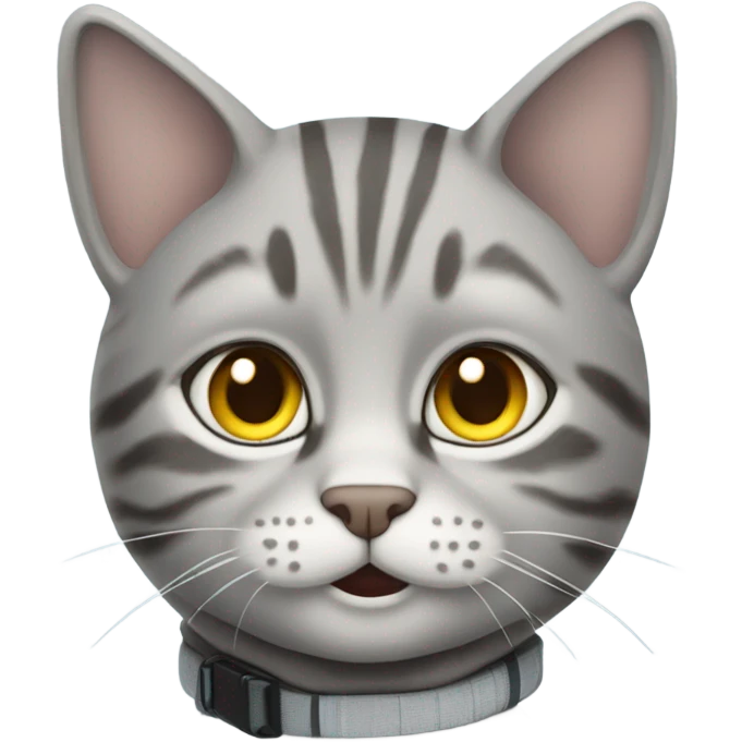 Grey tabby cat skiing emoji