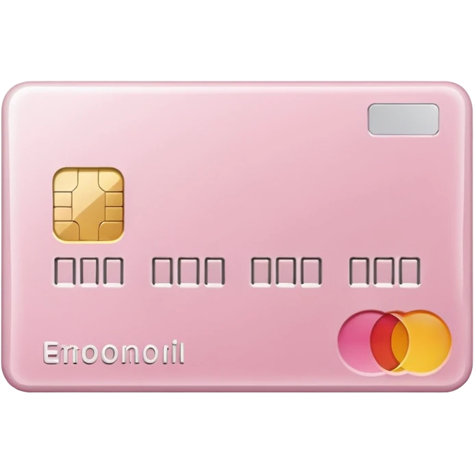 Make a white credit card with light pink tones emoji