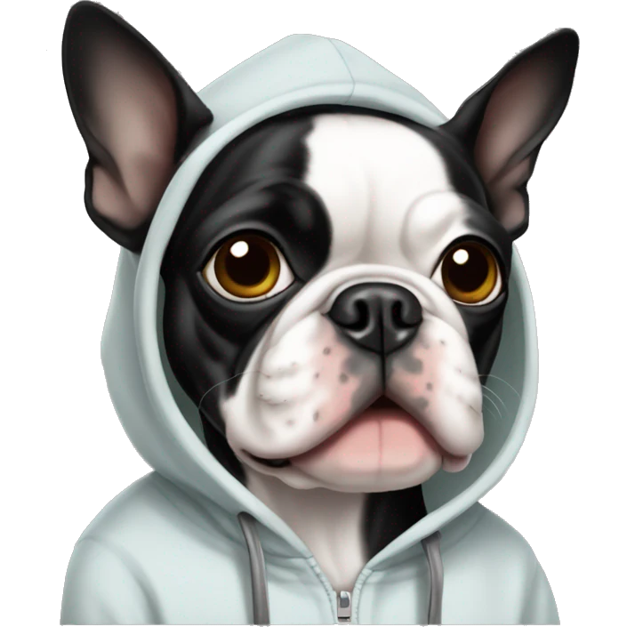 boston terrier wearing a hoodie  emoji