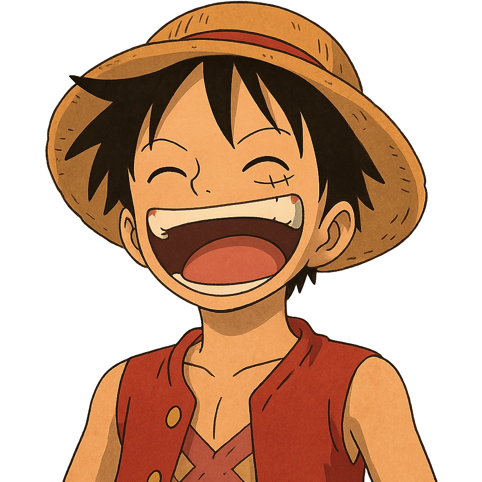 One Piece Luffy laughing emoji
