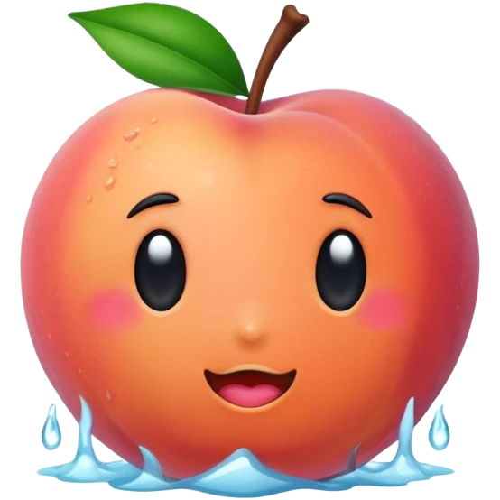 Wet peach emoji