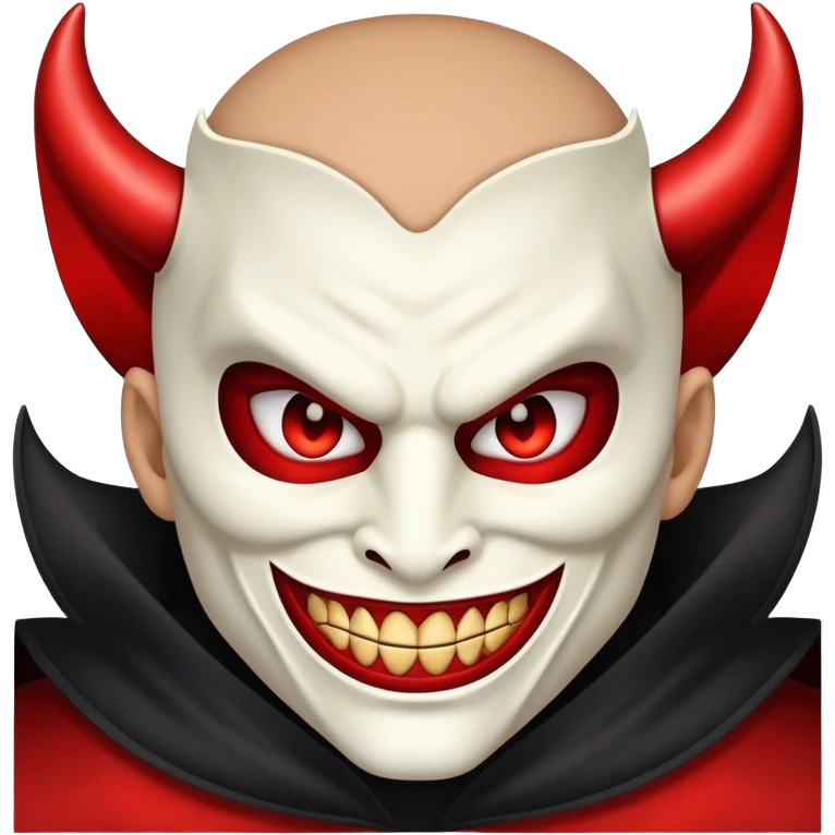 masked man, evil, devil smile emoji