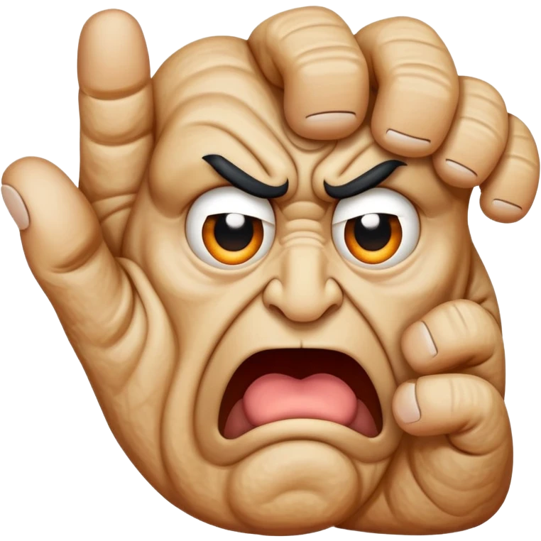 Hazme una mano formando un 3 con una cara de enojado  emoji