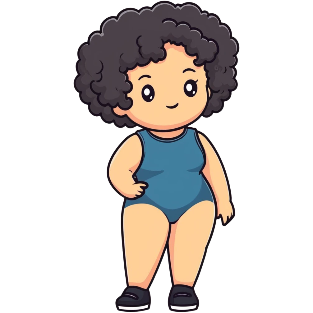 curly-haired girl with big butt emoji