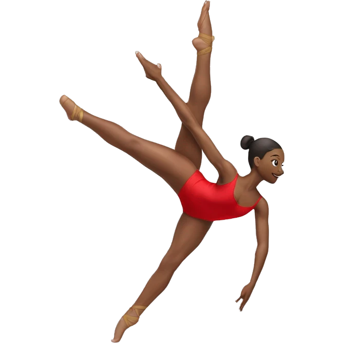Flexible dancer split leg up with red leotard emoji