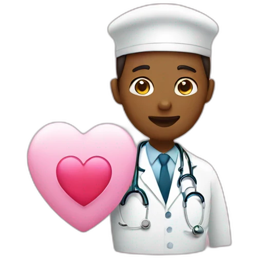 A pink heart with a doctor emoji