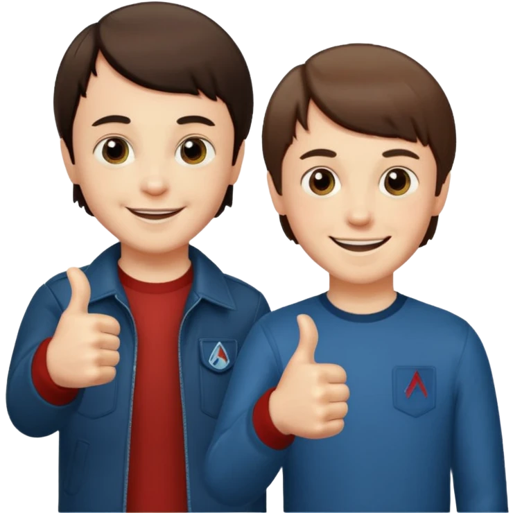 Will Byers and Mike Wheeler from Stranger Things smiling with thumbs up emoji