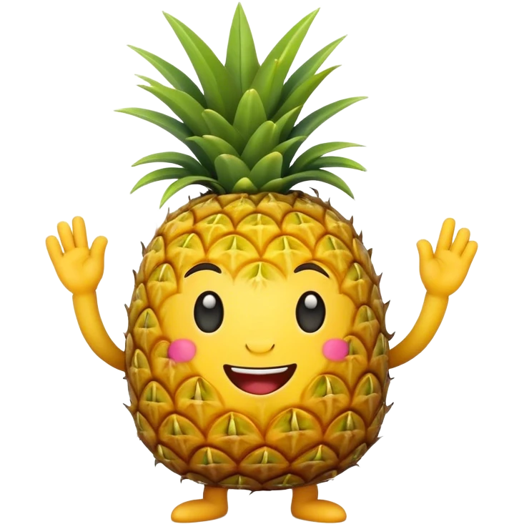 a happy dancing pineapple emoji