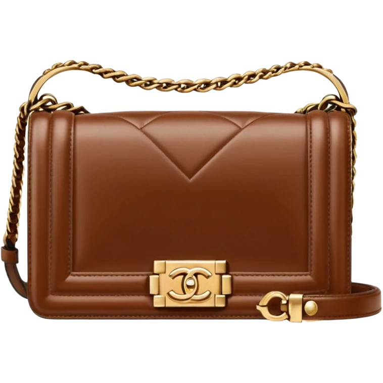 chanel le boy brown bag emoji