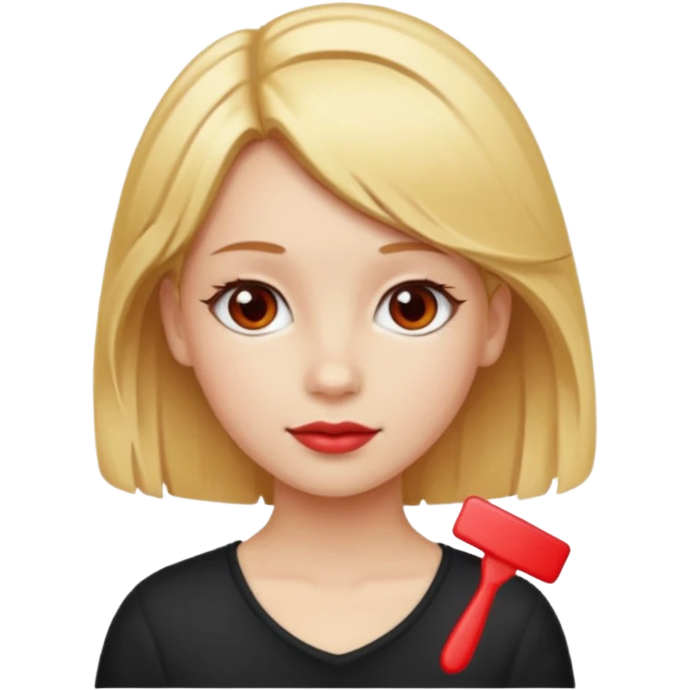  girl with blonde hair and red color hairclip emoji