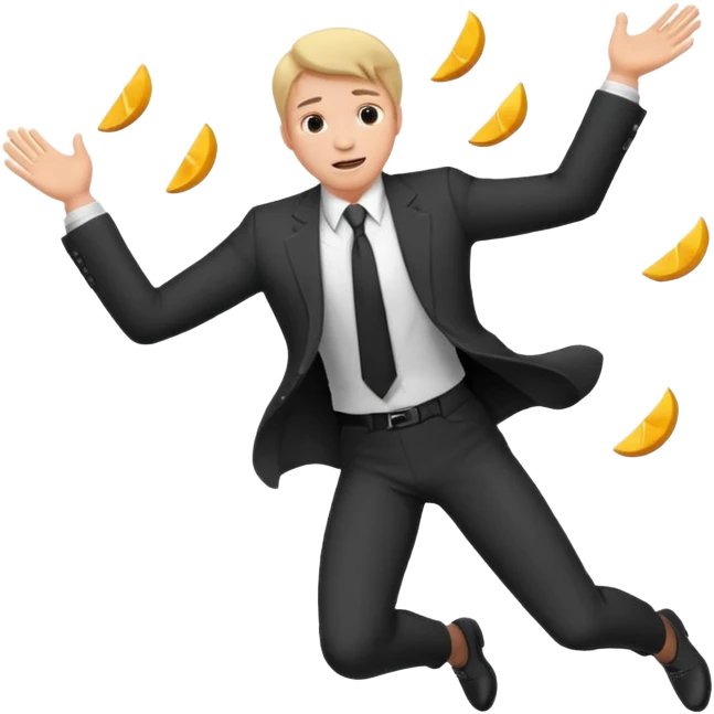 man in a suit falling emoji