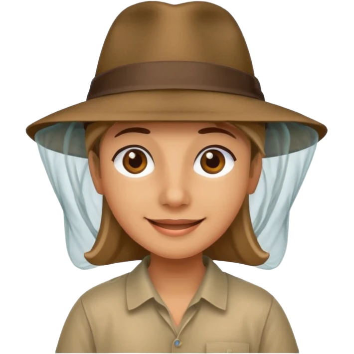 person wearing a mosquito net and a indiana jones hat combination  emoji