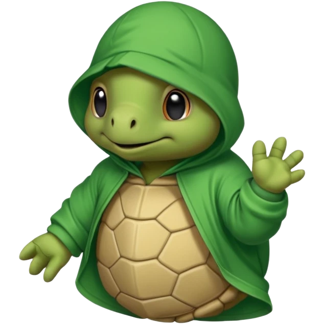 Une tortue avec une cagoule et qui fait des graffiti emoji