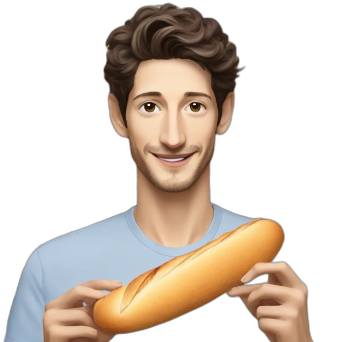 pierre niney has baguette emoji