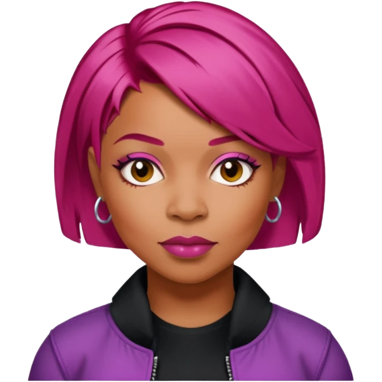 Tionne T-Boz Watkins with short magenta red hair emoji
