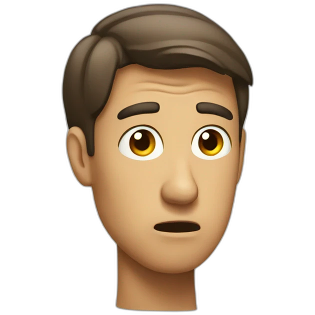A confused guy emoji